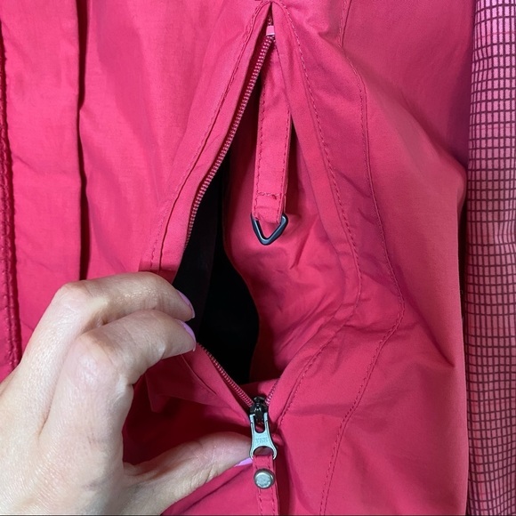 Columbia Colorblock Red Rain Waterproof Windbreaker seamseal hooded Jacket Sz L - Picture 4 of 12